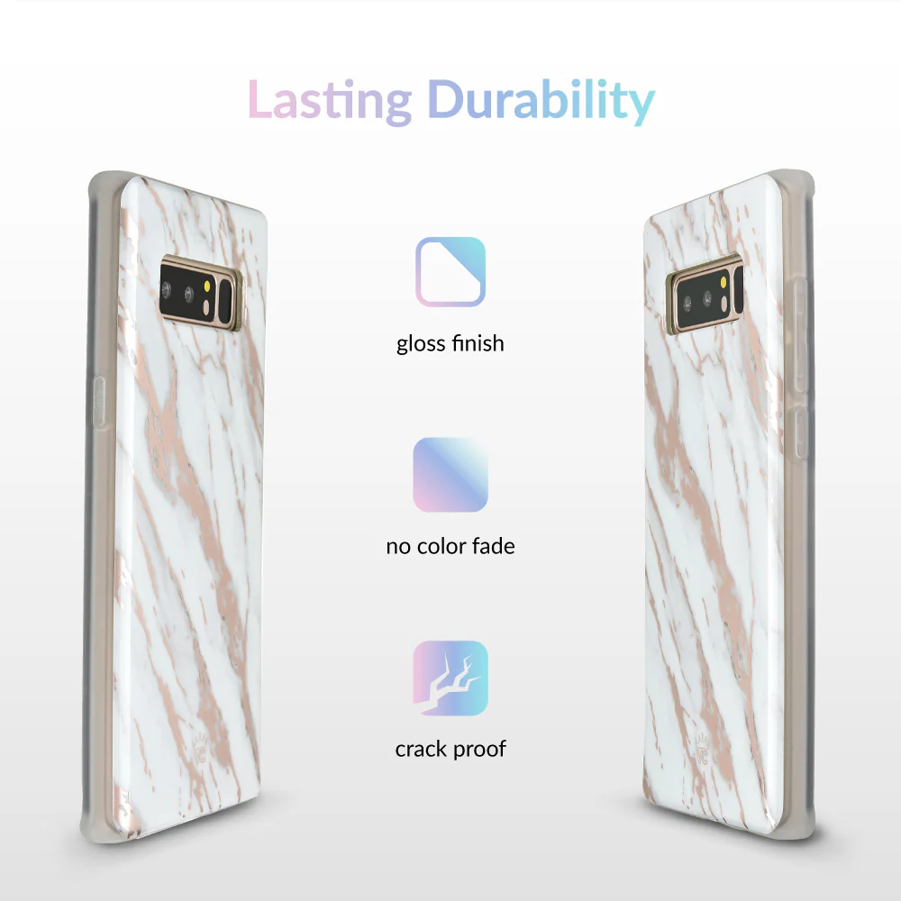 White Marble Rose Gold Chrome 2 Samsung Galaxy Case - Image 24