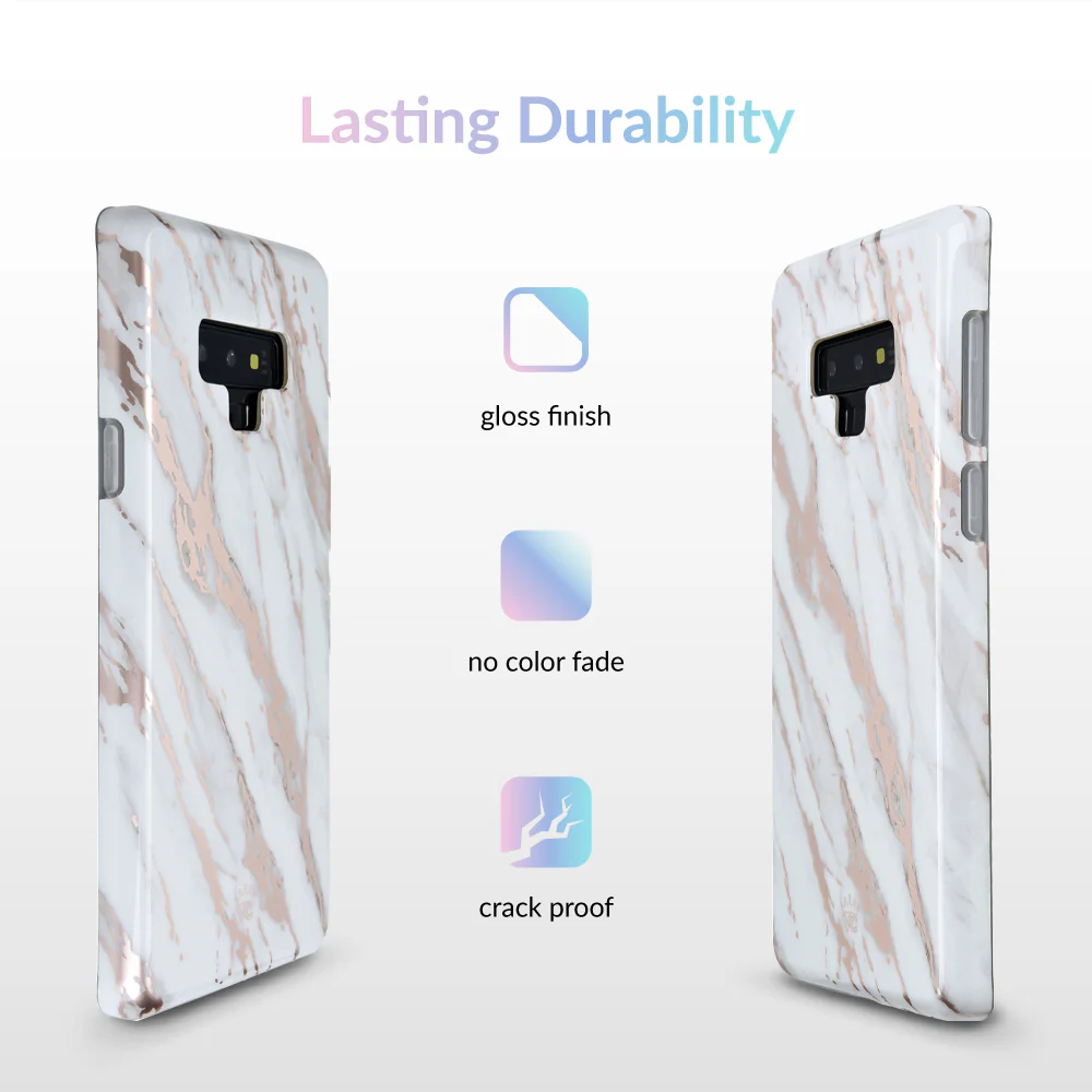 White Marble Rose Gold Chrome 2 Samsung Galaxy Case - Image 29