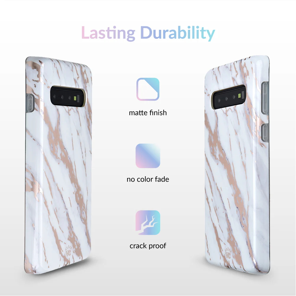 White Marble Rose Gold Chrome 2 Samsung Galaxy Case - Image 36