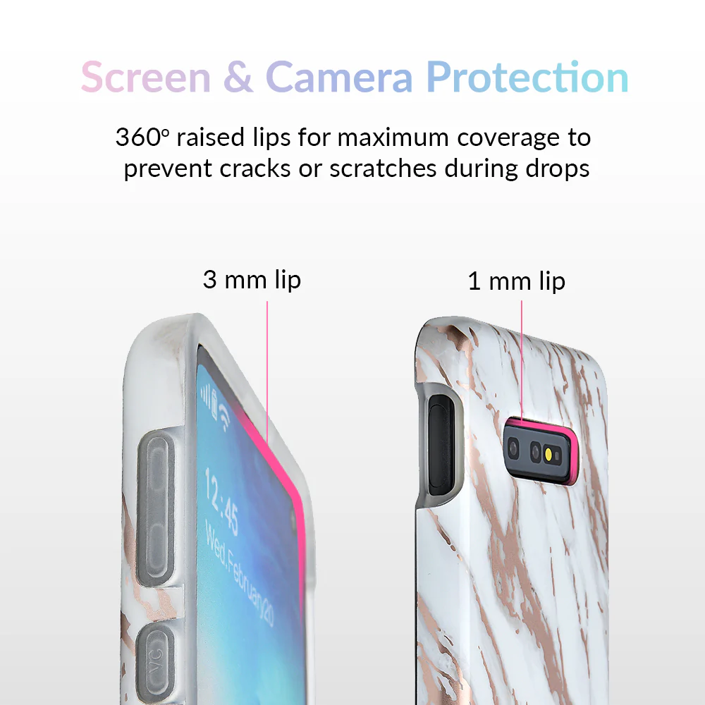White Marble Rose Gold Chrome 2 Samsung Galaxy Case - Image 47