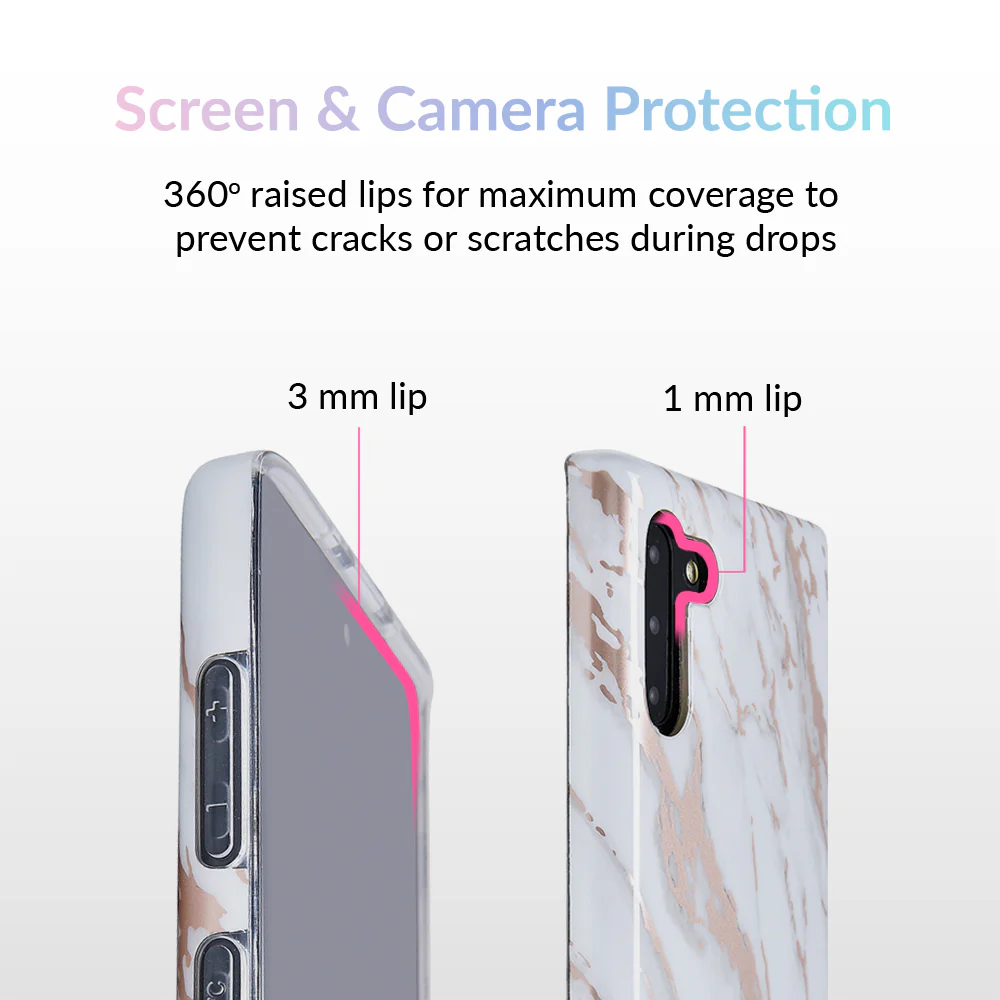 White Marble Rose Gold Chrome 2 Samsung Galaxy Case - Image 56