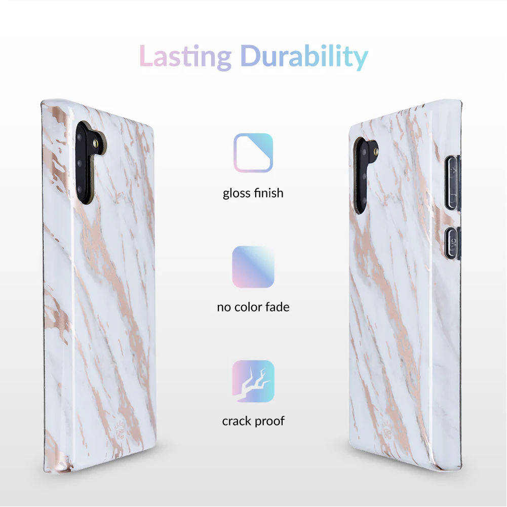 White Marble Rose Gold Chrome 2 Samsung Galaxy Case - Image 57