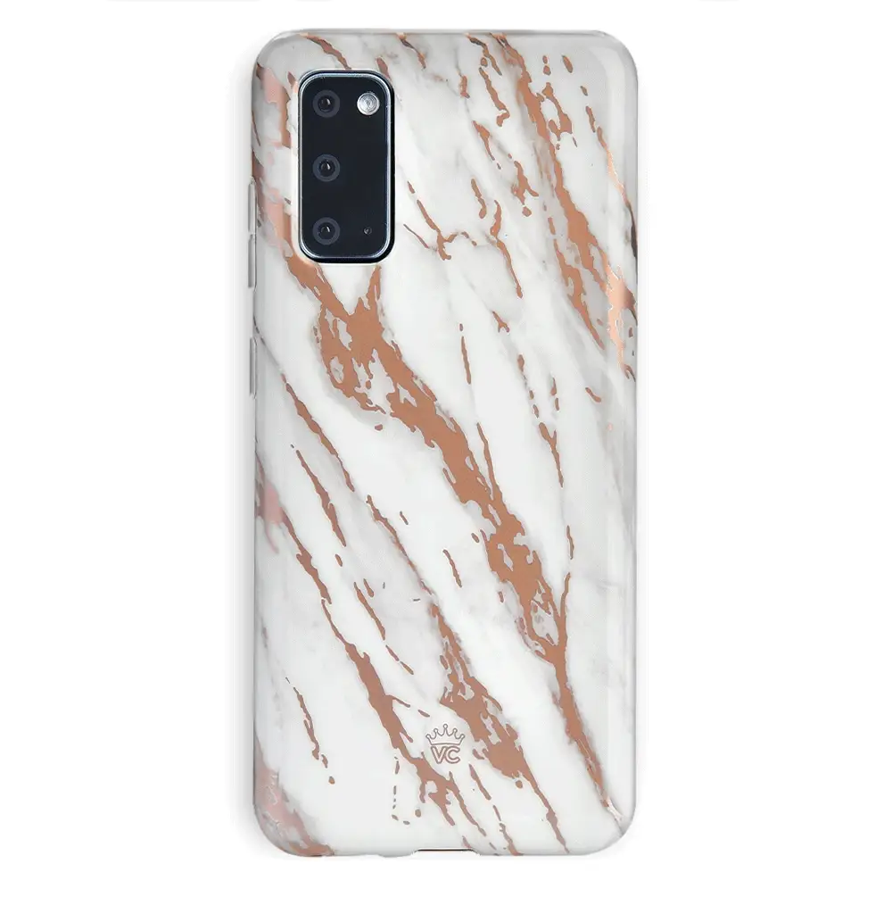 White Marble Rose Gold Chrome 2 Samsung Galaxy Case - Image 59