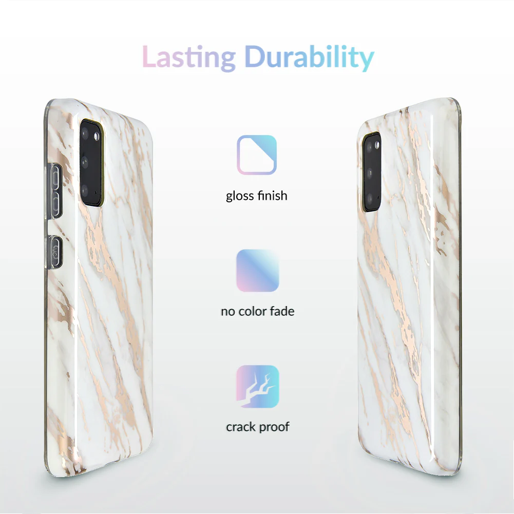 White Marble Rose Gold Chrome 2 Samsung Galaxy Case - Image 61
