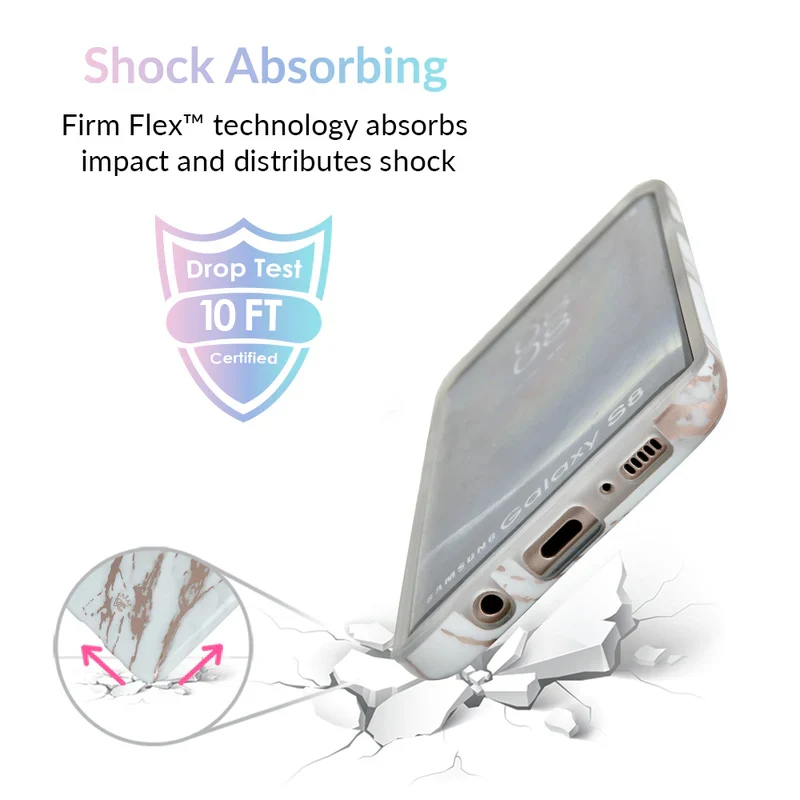 White Marble Rose Gold Chrome 2 Samsung Galaxy Case - Image 8