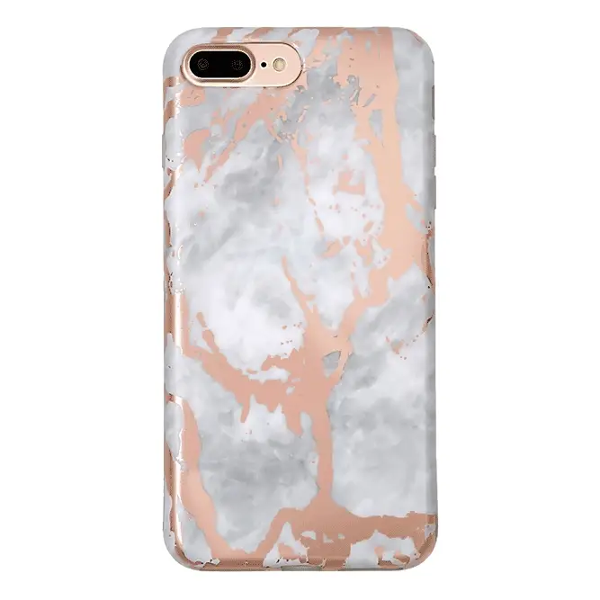 White Marble Rose Gold Chrome iPhone Case - Image 22