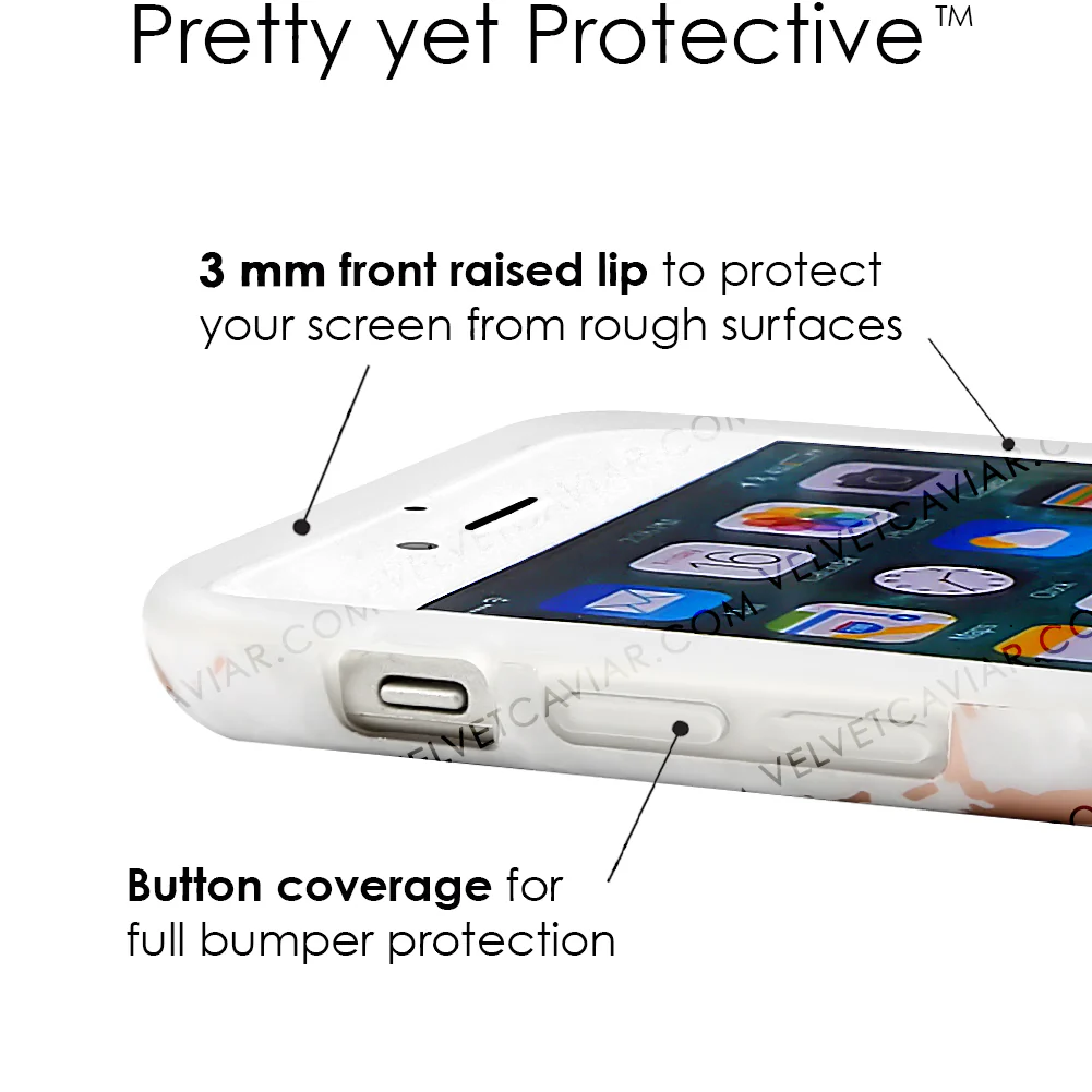 White Marble Rose Gold Chrome iPhone Case - Image 31
