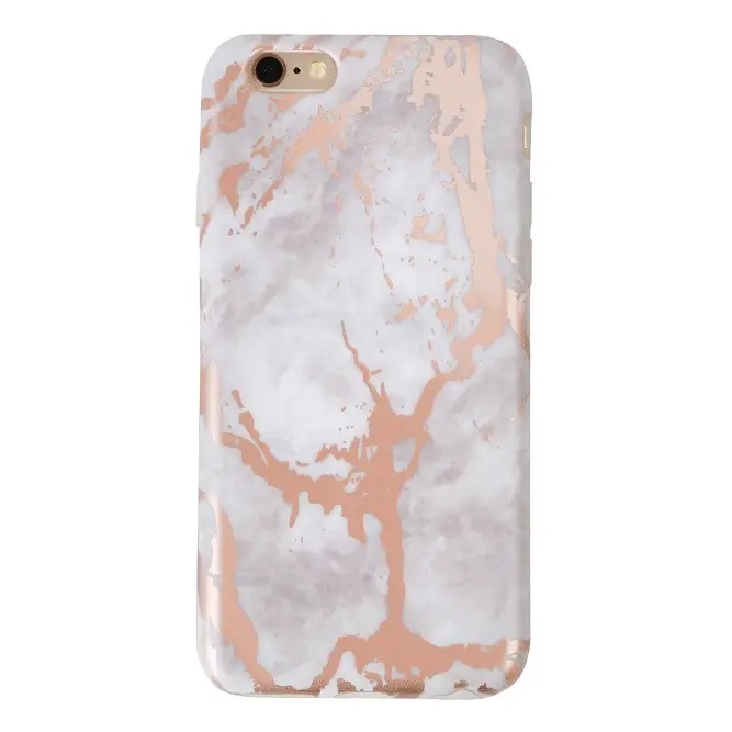 White Marble Rose Gold Chrome iPhone Case - Image 35