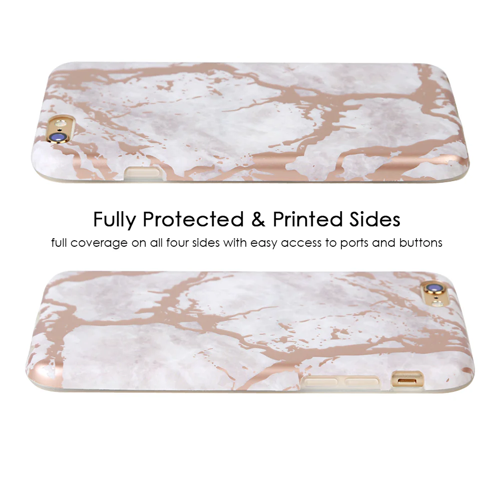 White Marble Rose Gold Chrome iPhone Case - Image 38