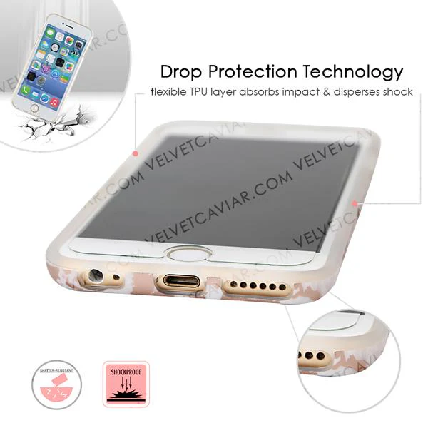 White Marble Rose Gold Chrome iPhone Case - Image 40