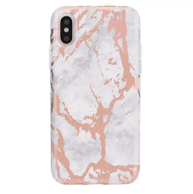 White Marble Rose Gold Chrome iPhone Case - Image 41