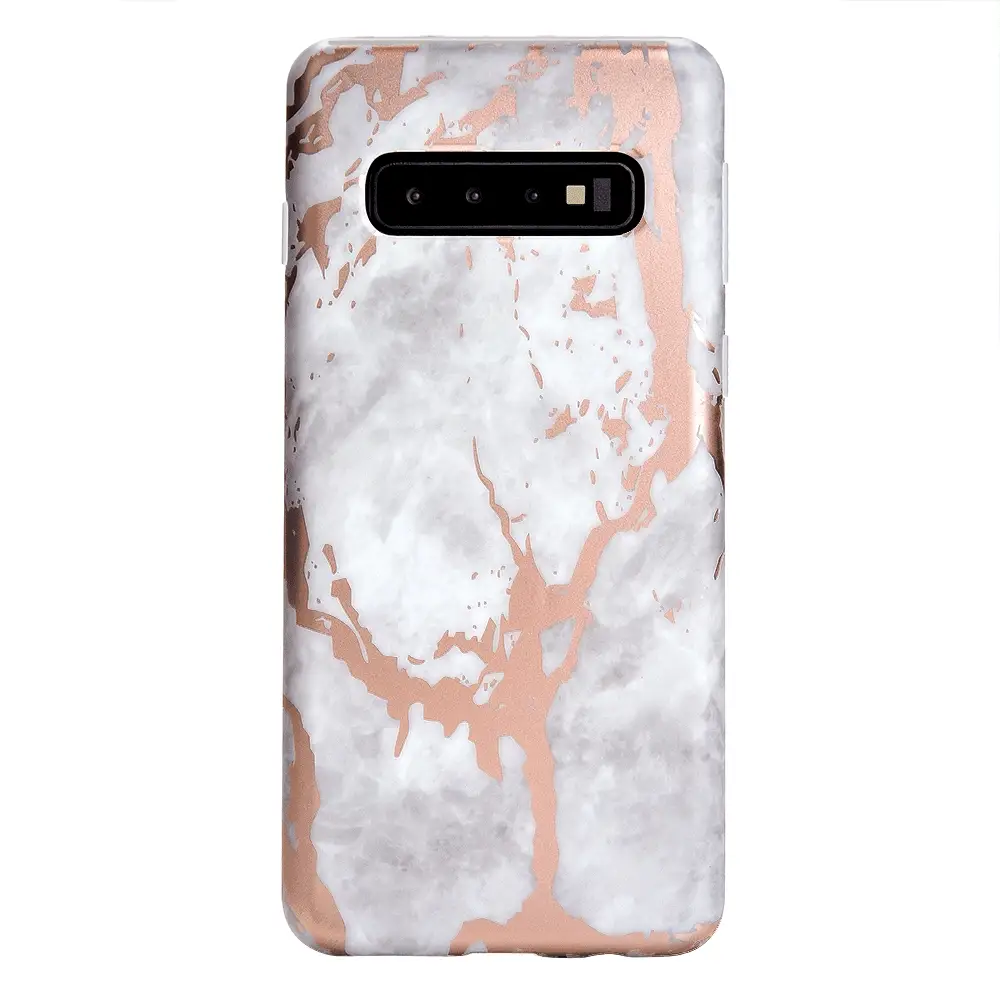 White Marble Rose Gold Chrome Samsung Galaxy Case - Image 31