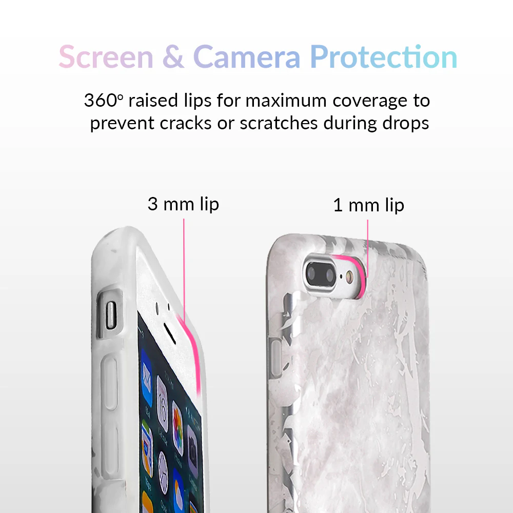 White Marble Silver Chrome iPhone Case - Image 17