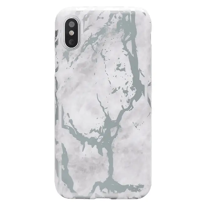 White Marble Silver Chrome iPhone Case - Image 41
