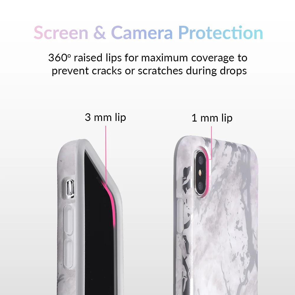 White Marble Silver Chrome iPhone Case - Image 43