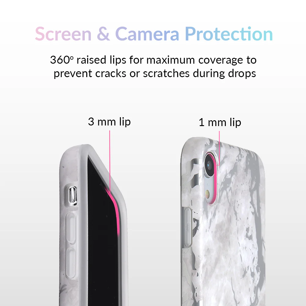 White Marble Silver Chrome iPhone Case - Image 57