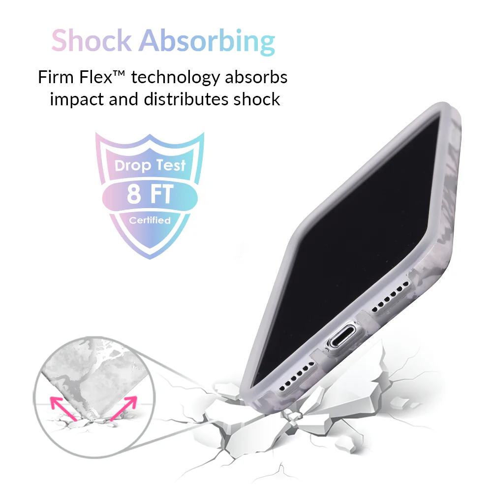 White Marble Silver Chrome iPhone Case - Image 58