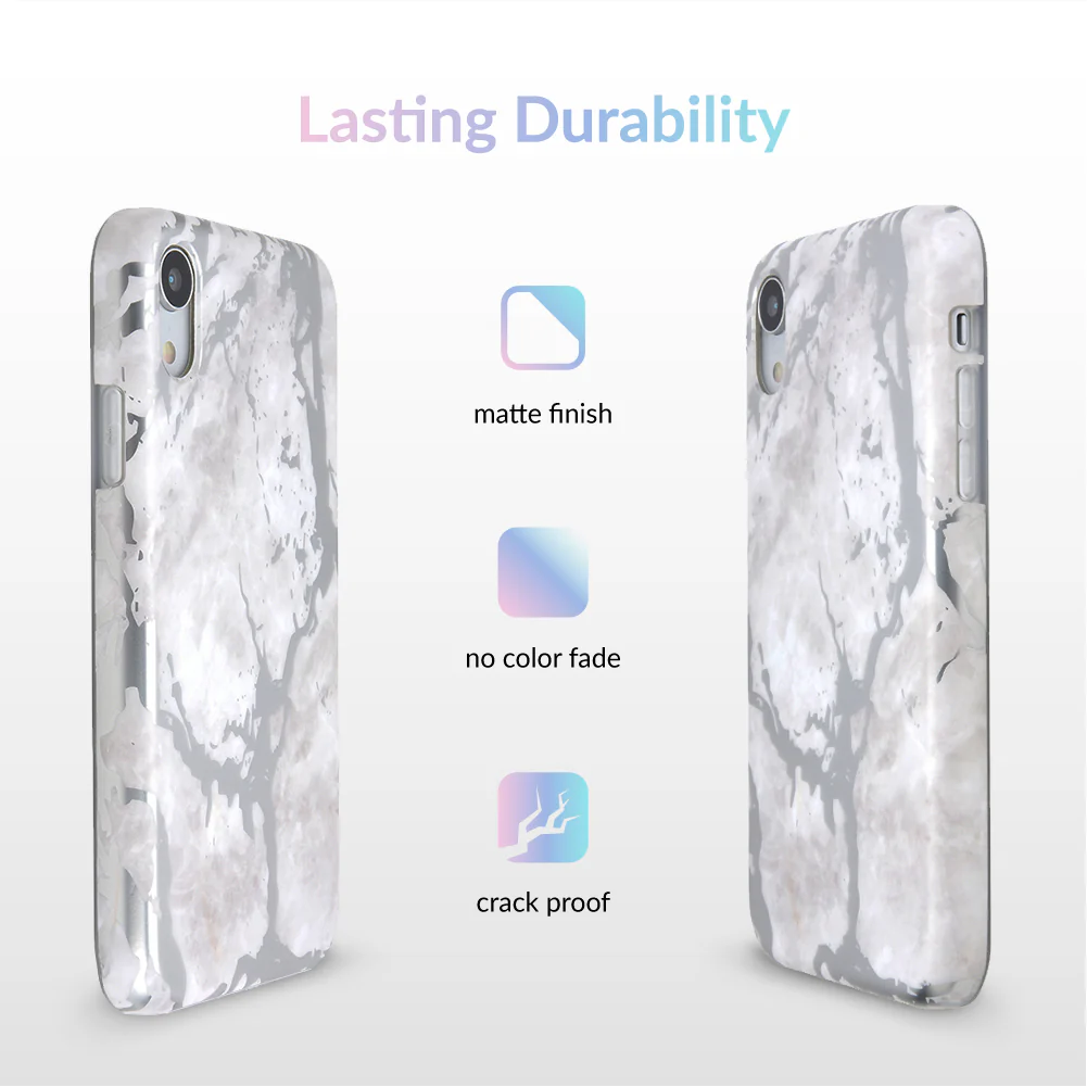 White Marble Silver Chrome iPhone Case - Image 59