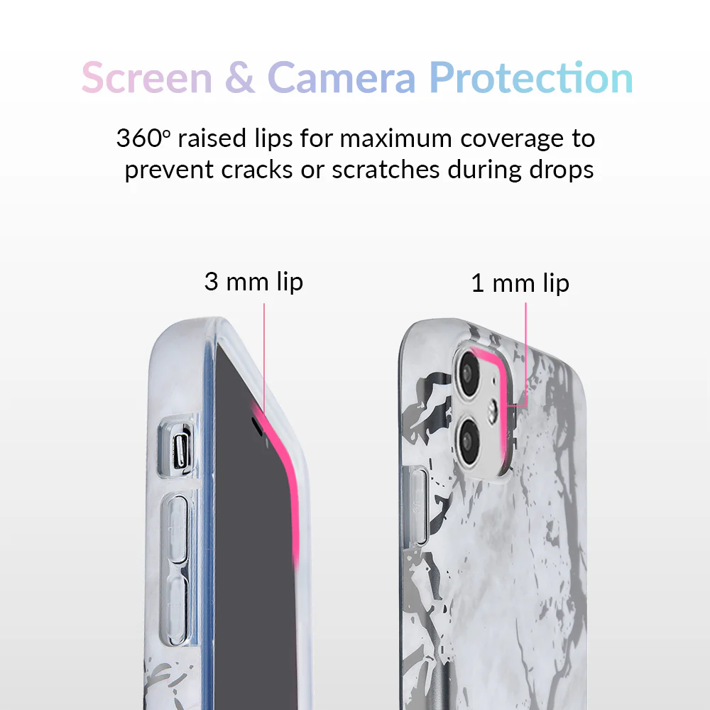 White Marble Silver Chrome iPhone Case - Image 68