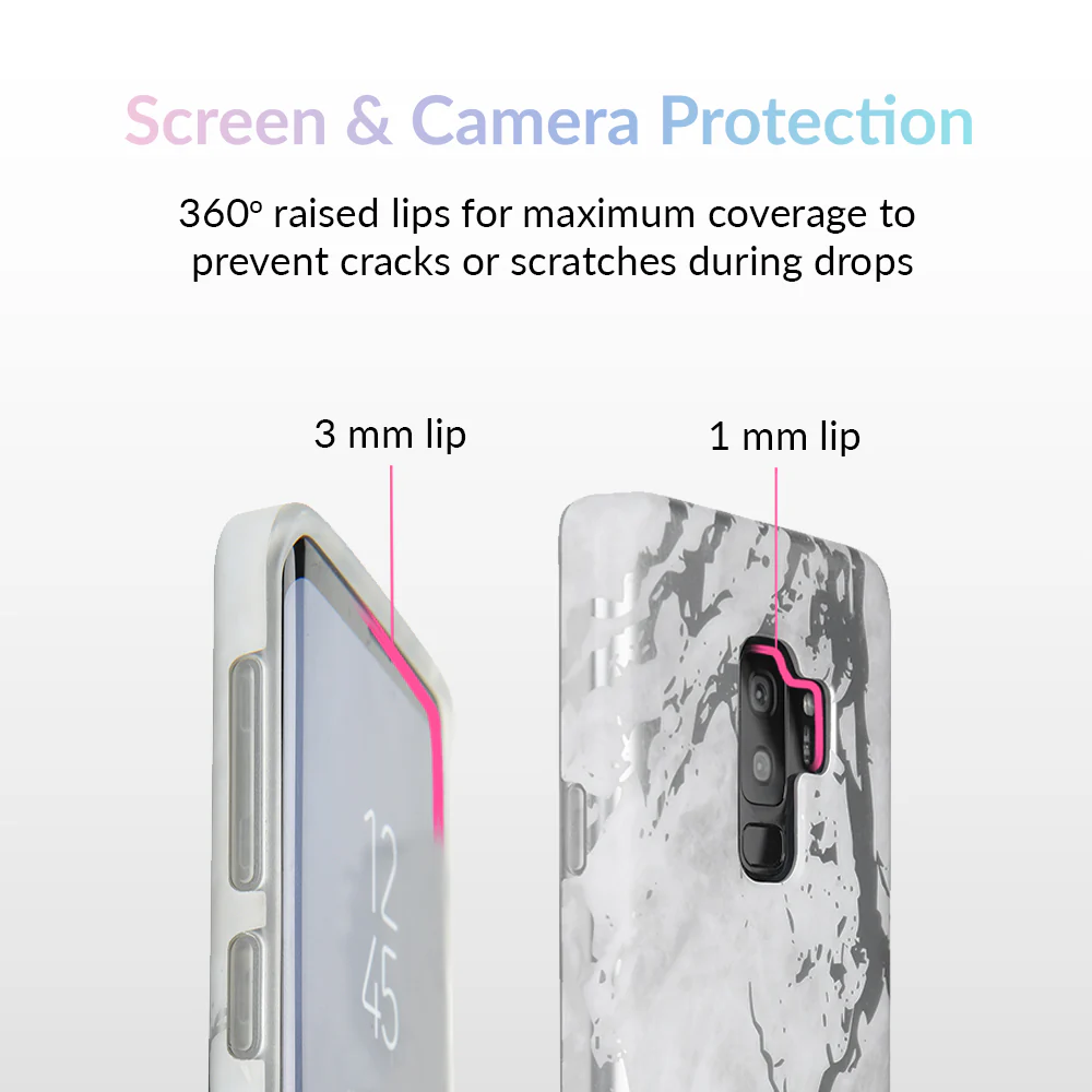 White Marble Silver Chrome Samsung Galaxy Case - Image 14