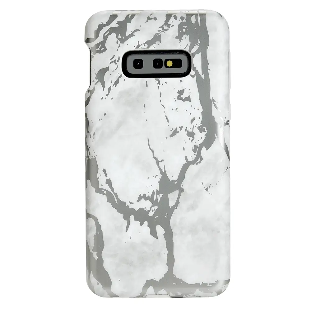 White Marble Silver Chrome Samsung Galaxy Case - Image 27