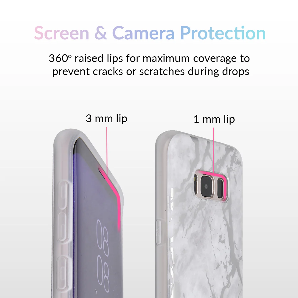 White Marble Silver Chrome Samsung Galaxy Case - Image 6