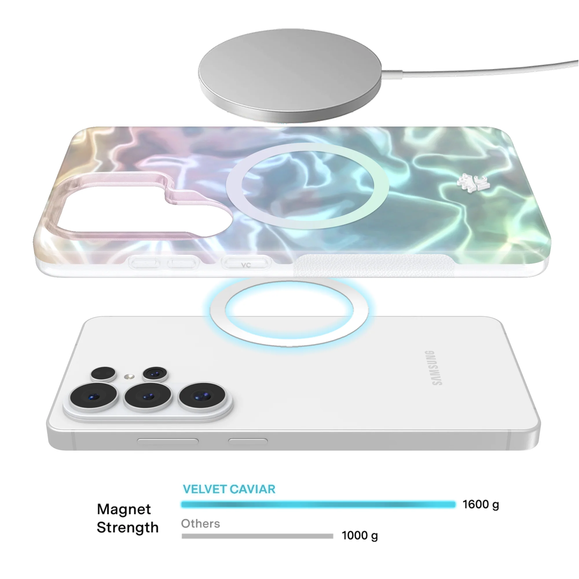 White Opal Holo Samsung Case - Image 3