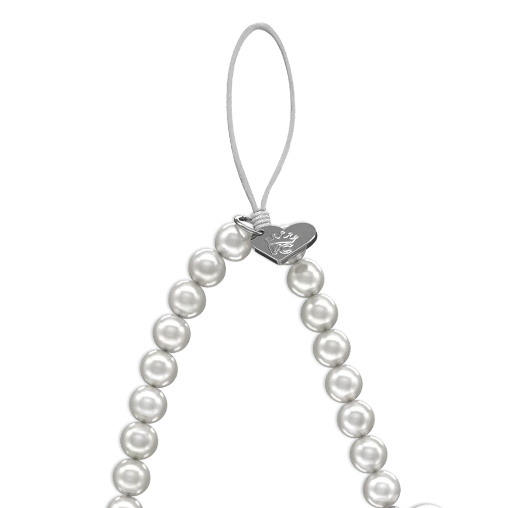 Vintage Pearl Heart Phone Charm - Image 4