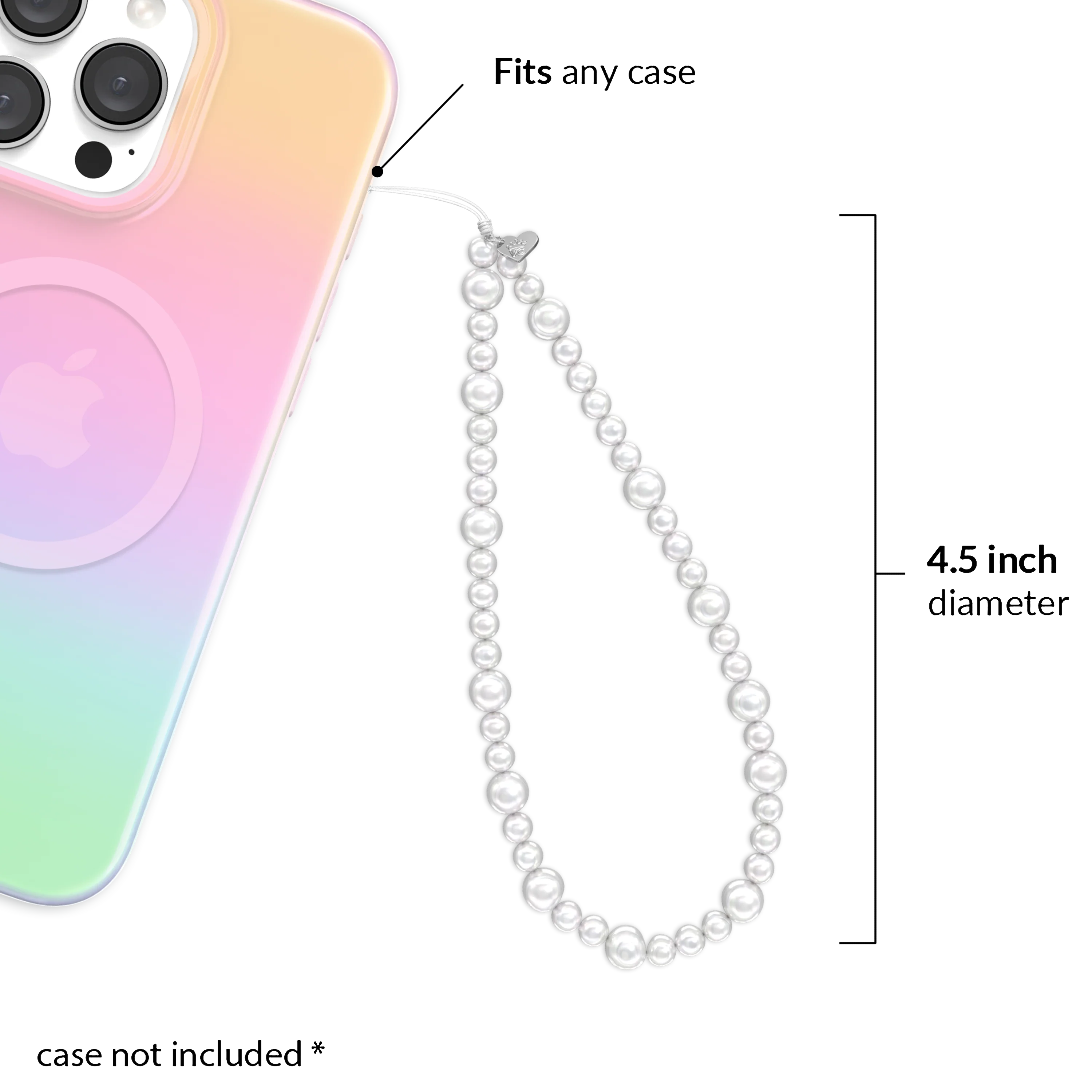 White Pearl Phone Charm - Image 3