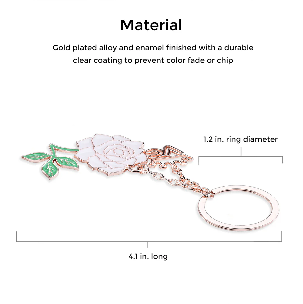 White Rose Keychain - Image 3