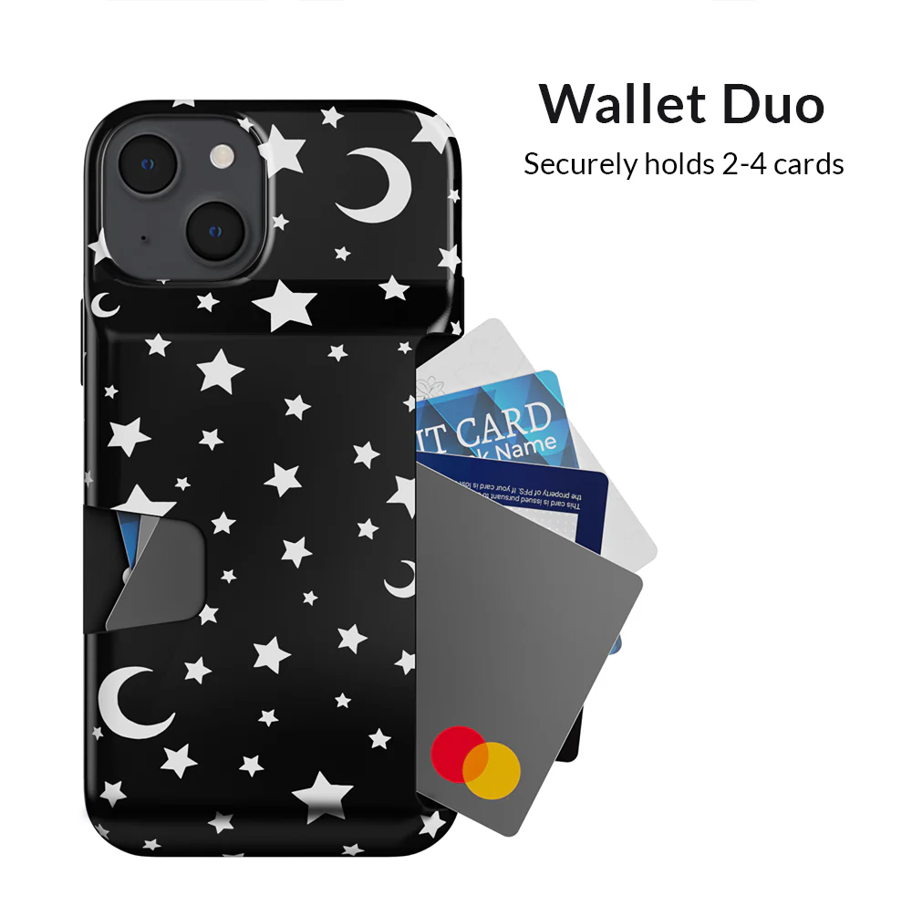 White Stars & Moon Iphone Wallet Case - Image 107