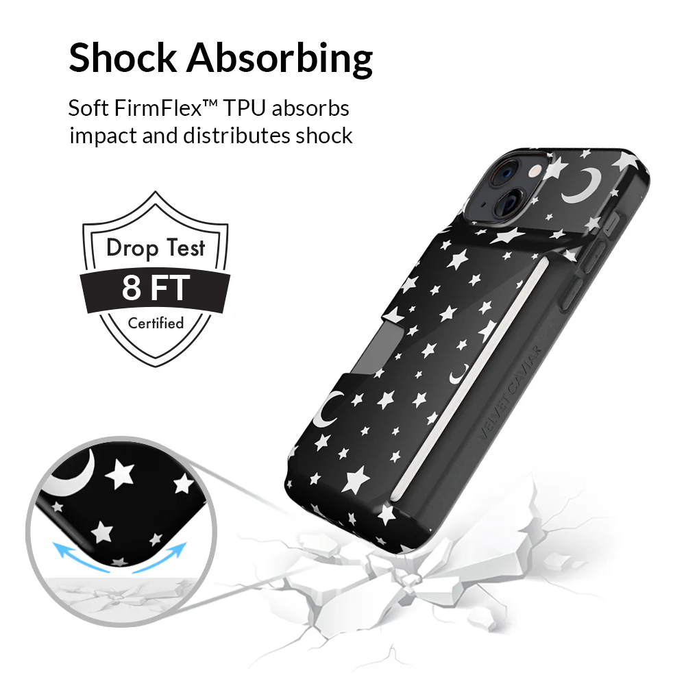 White Stars & Moon Iphone Wallet Case - Image 110