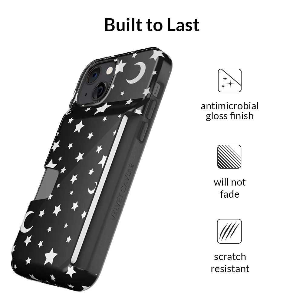 White Stars & Moon Iphone Wallet Case - Image 112