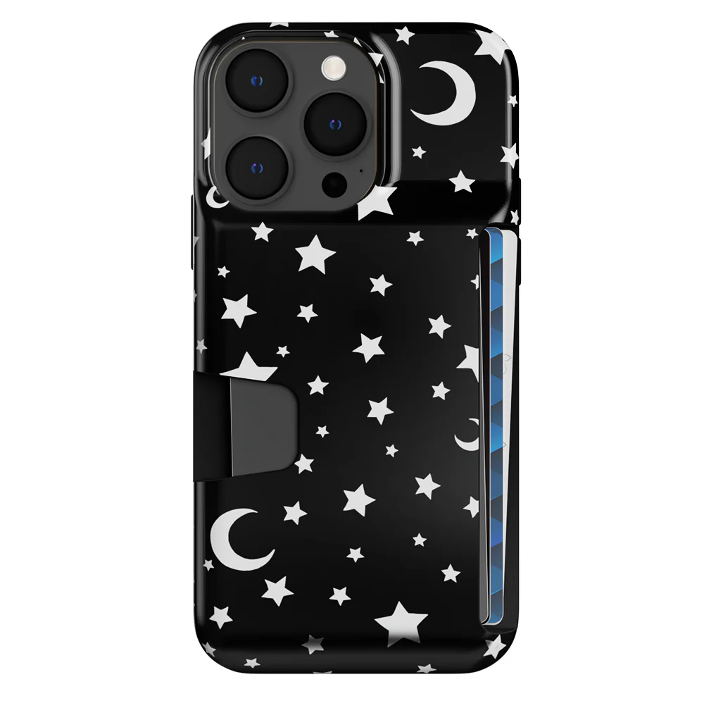 White Stars & Moon Iphone Wallet Case - Image 121
