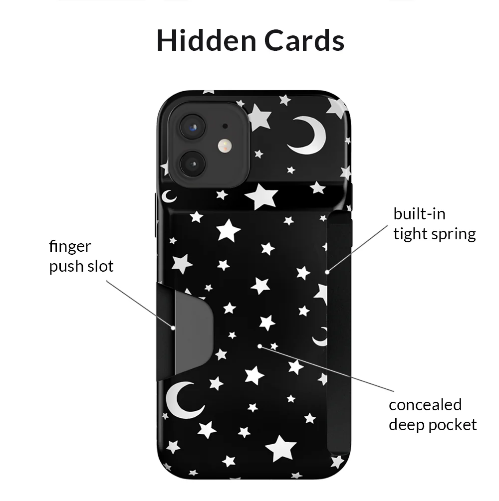 White Stars & Moon Iphone Wallet Case - Image 20