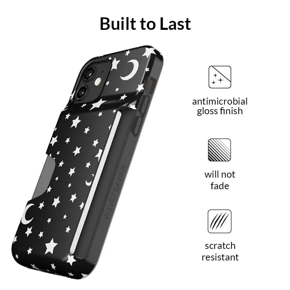 White Stars & Moon Iphone Wallet Case - Image 24