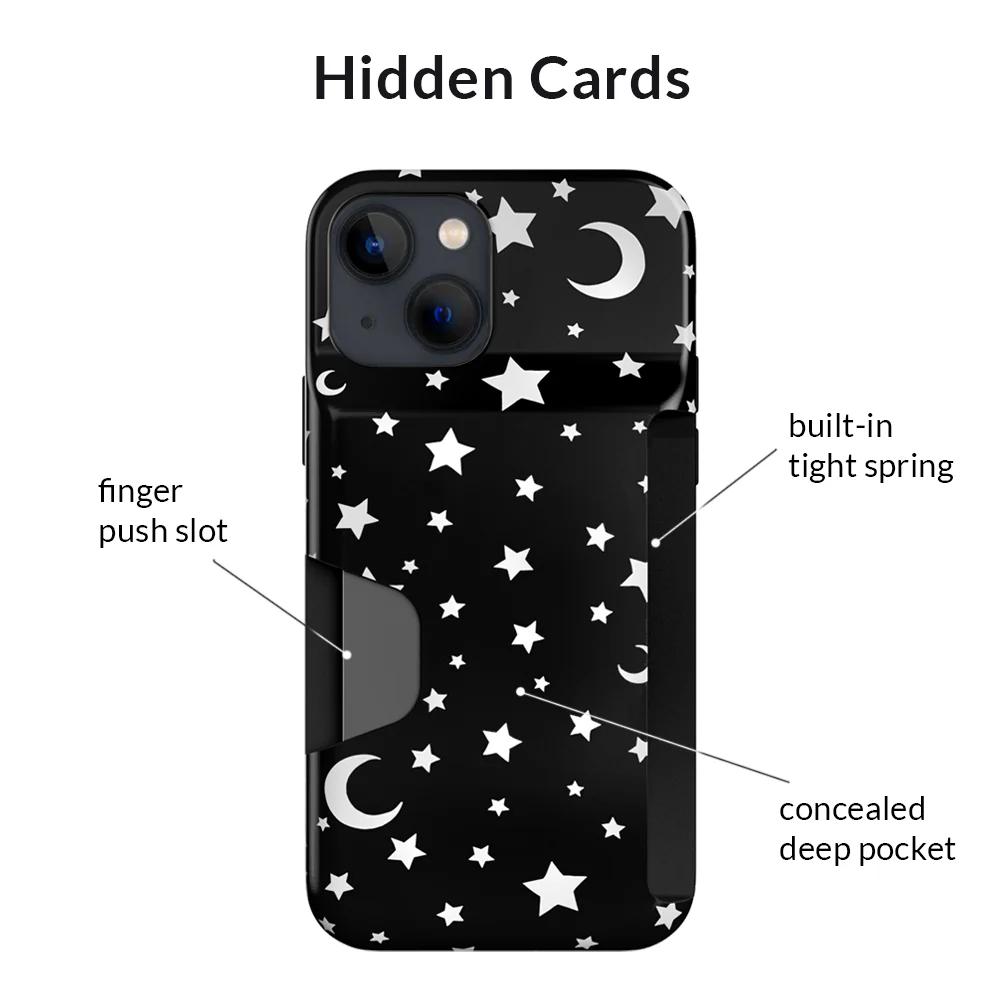 White Stars & Moon Iphone Wallet Case - Image 28