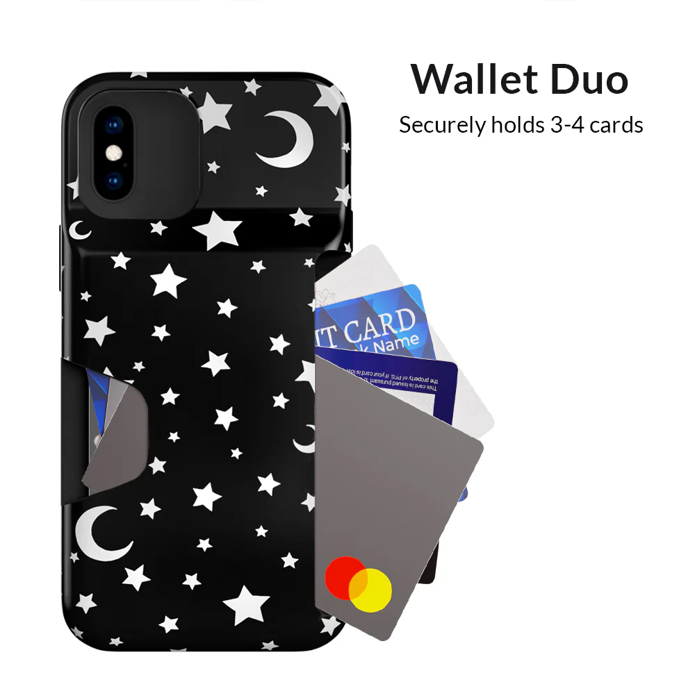 White Stars & Moon Iphone Wallet Case - Image 3