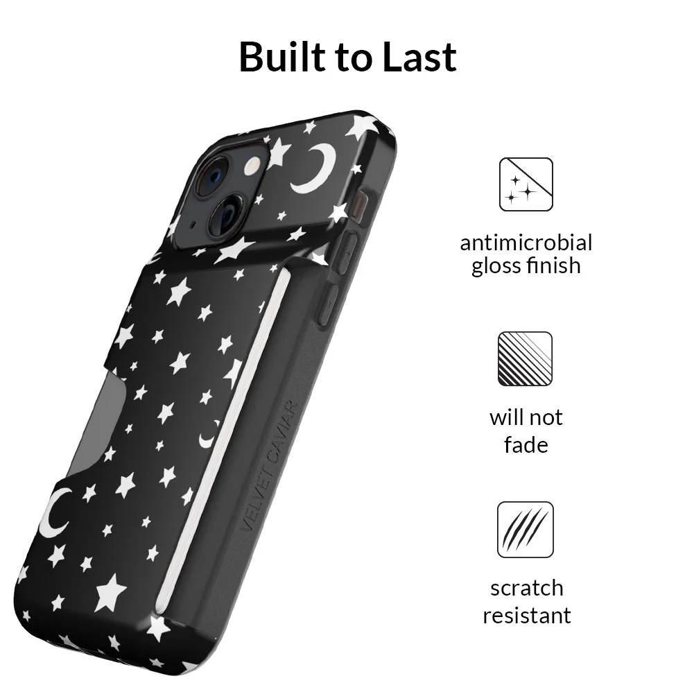 White Stars & Moon Iphone Wallet Case - Image 32