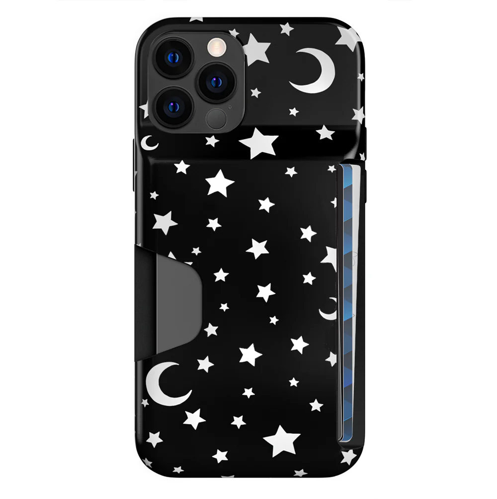 White Stars & Moon Iphone Wallet Case - Image 33