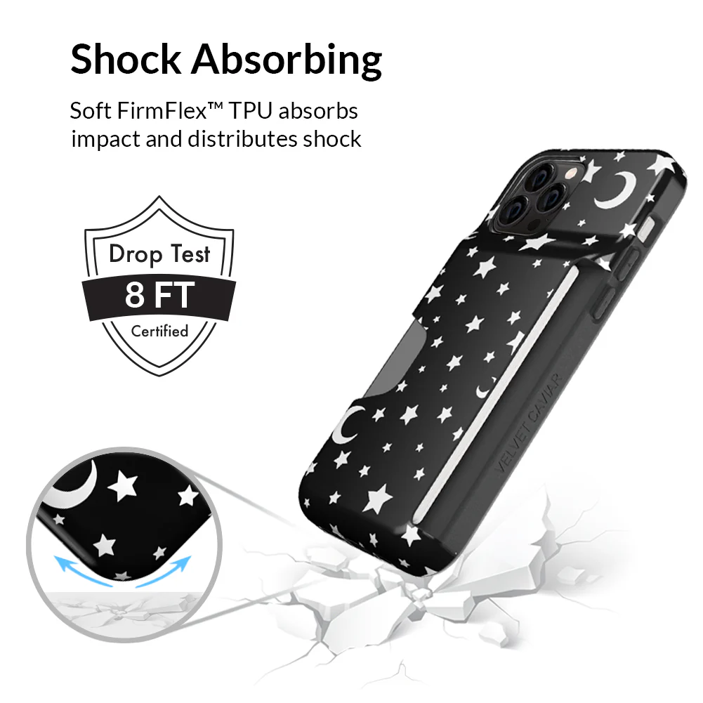 White Stars & Moon Iphone Wallet Case - Image 62