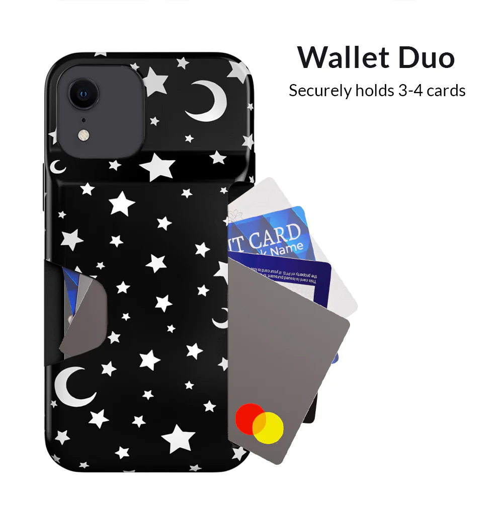 White Stars & Moon Iphone Wallet Case - Image 67