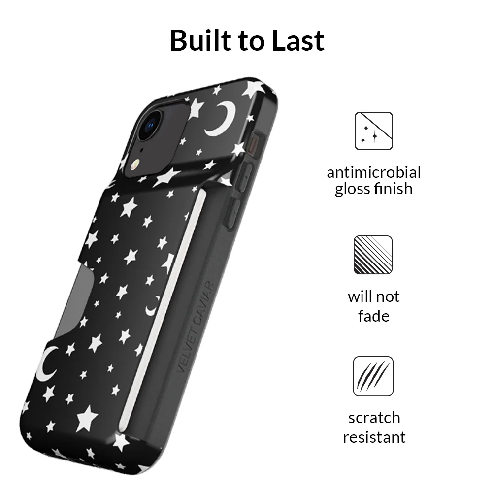 White Stars & Moon Iphone Wallet Case - Image 72