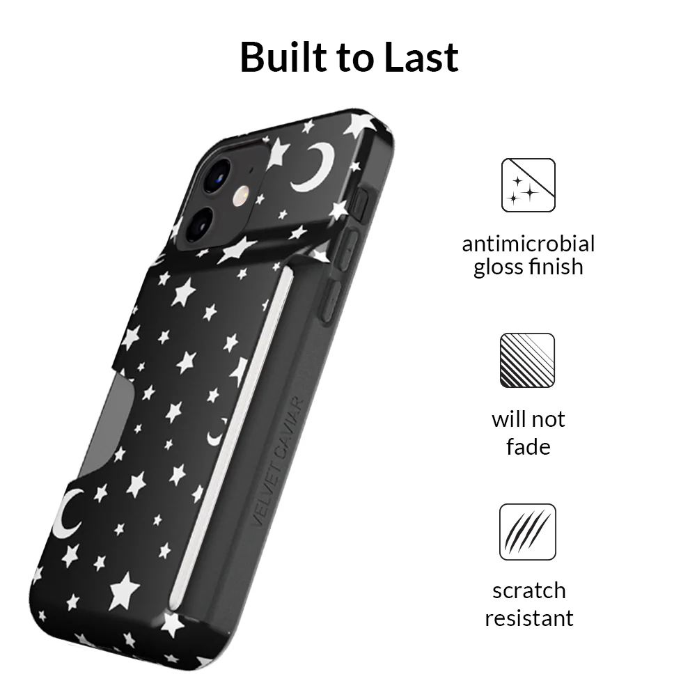 White Stars & Moon Iphone Wallet Case - Image 80