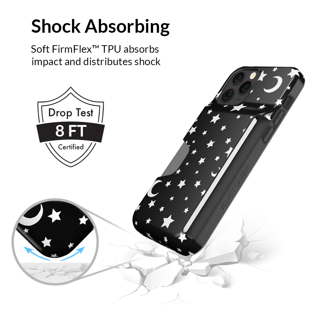 White Stars & Moon Iphone Wallet Case - Image 94