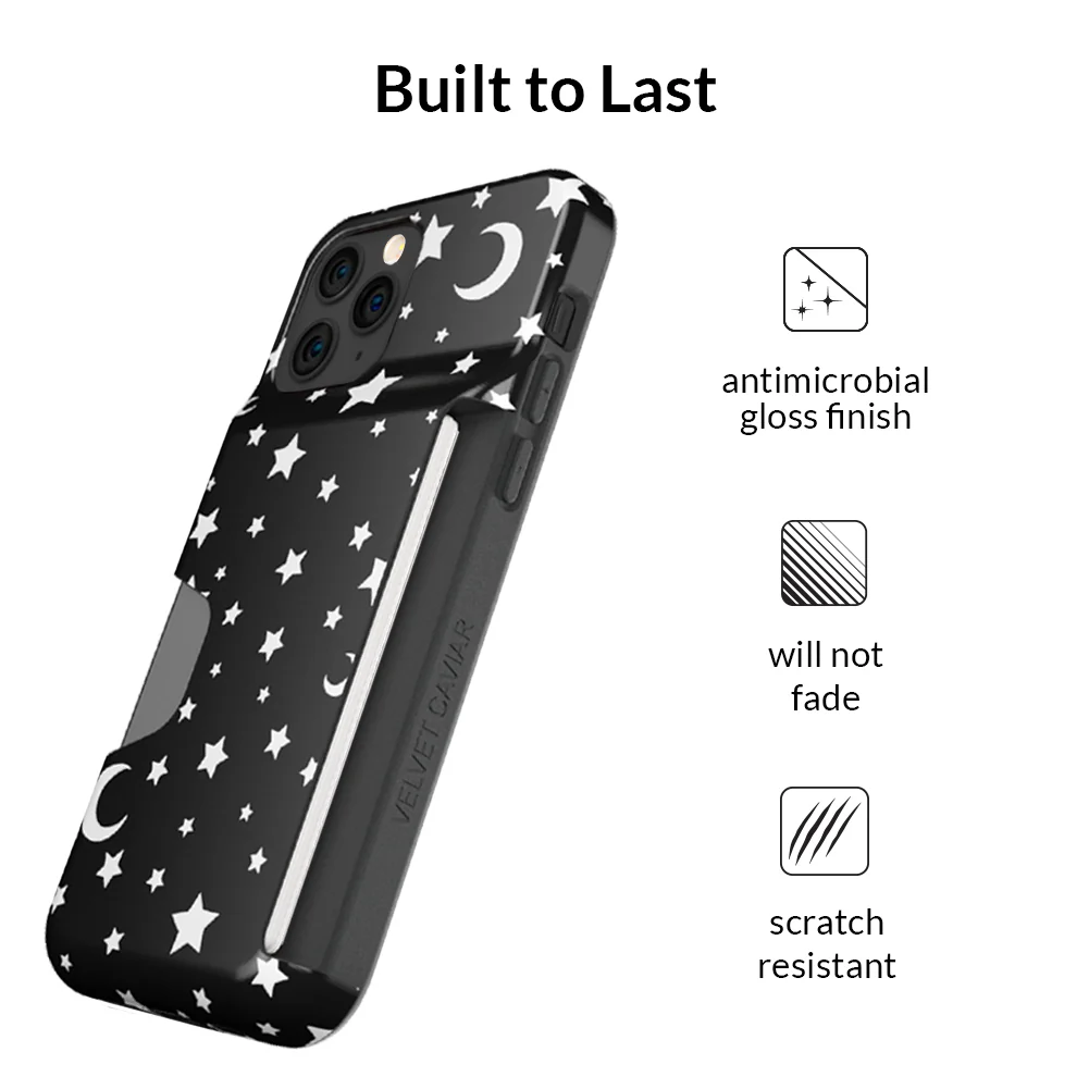 White Stars & Moon Iphone Wallet Case - Image 96