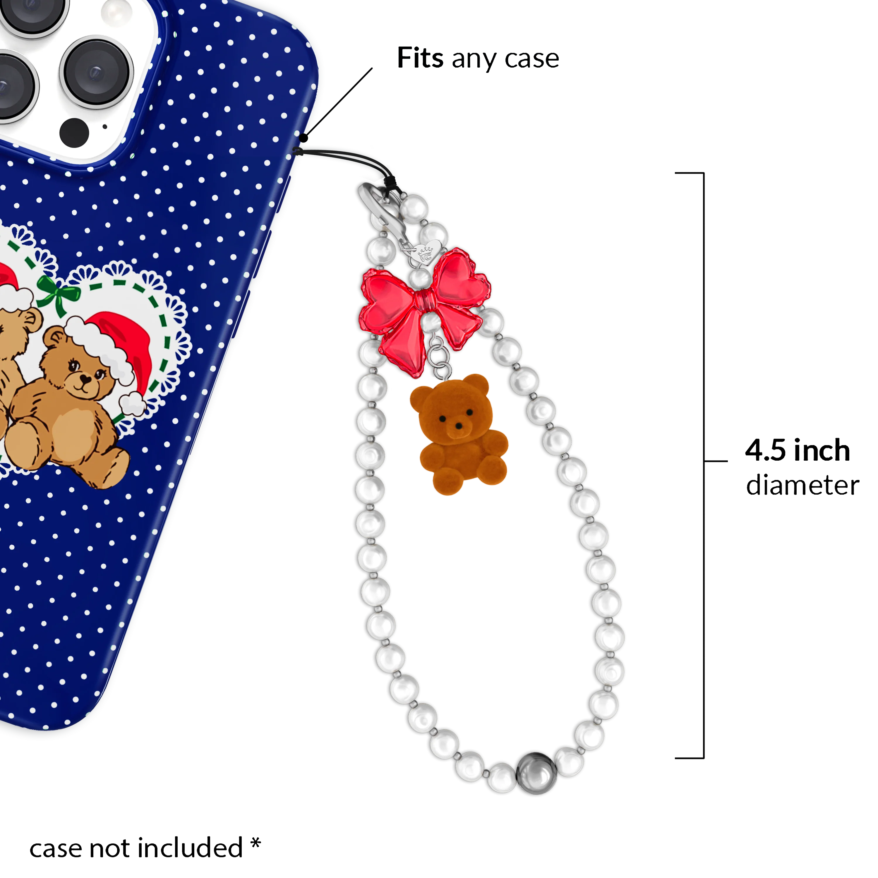 Winter Teddy Phone Charm - Image 3