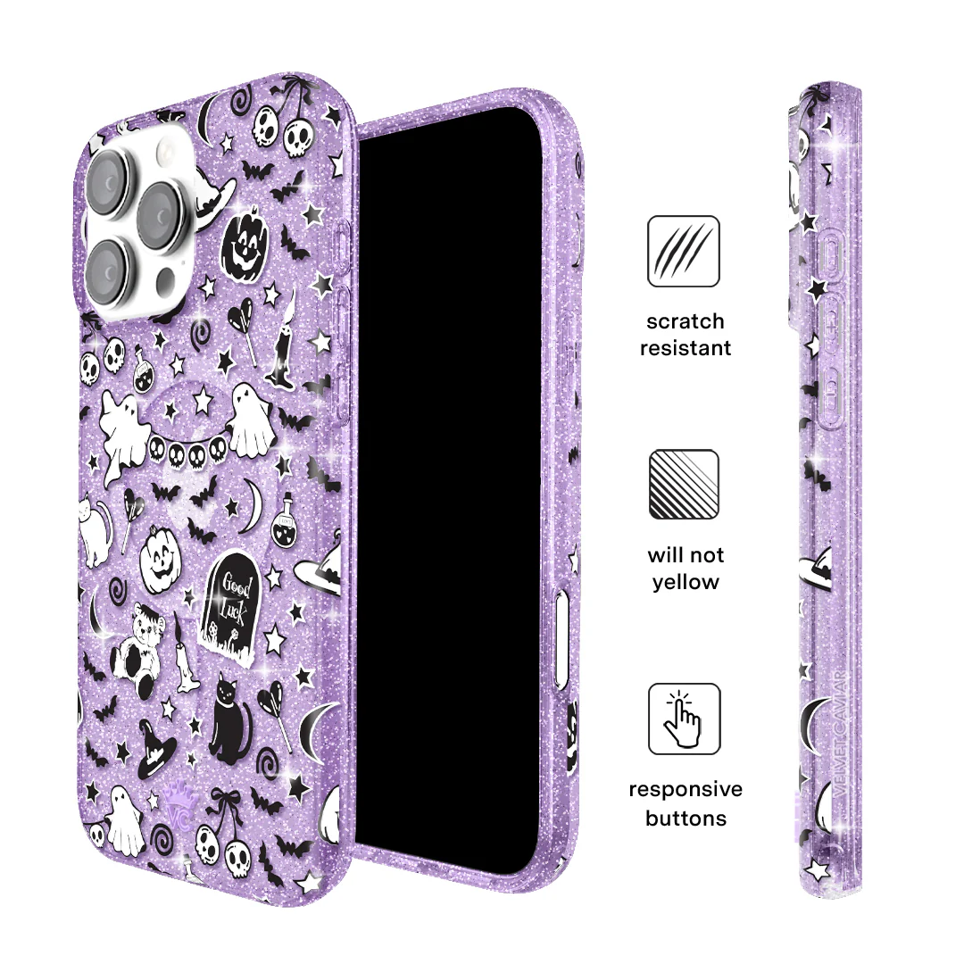 Witchy Lilac Glitter iPhone Case - Image 10