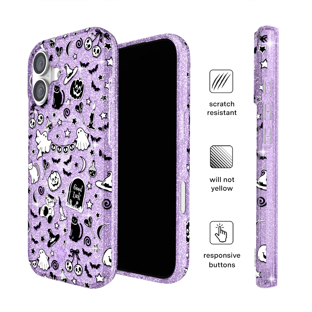 Witchy Lilac Glitter iPhone Case - Image 100