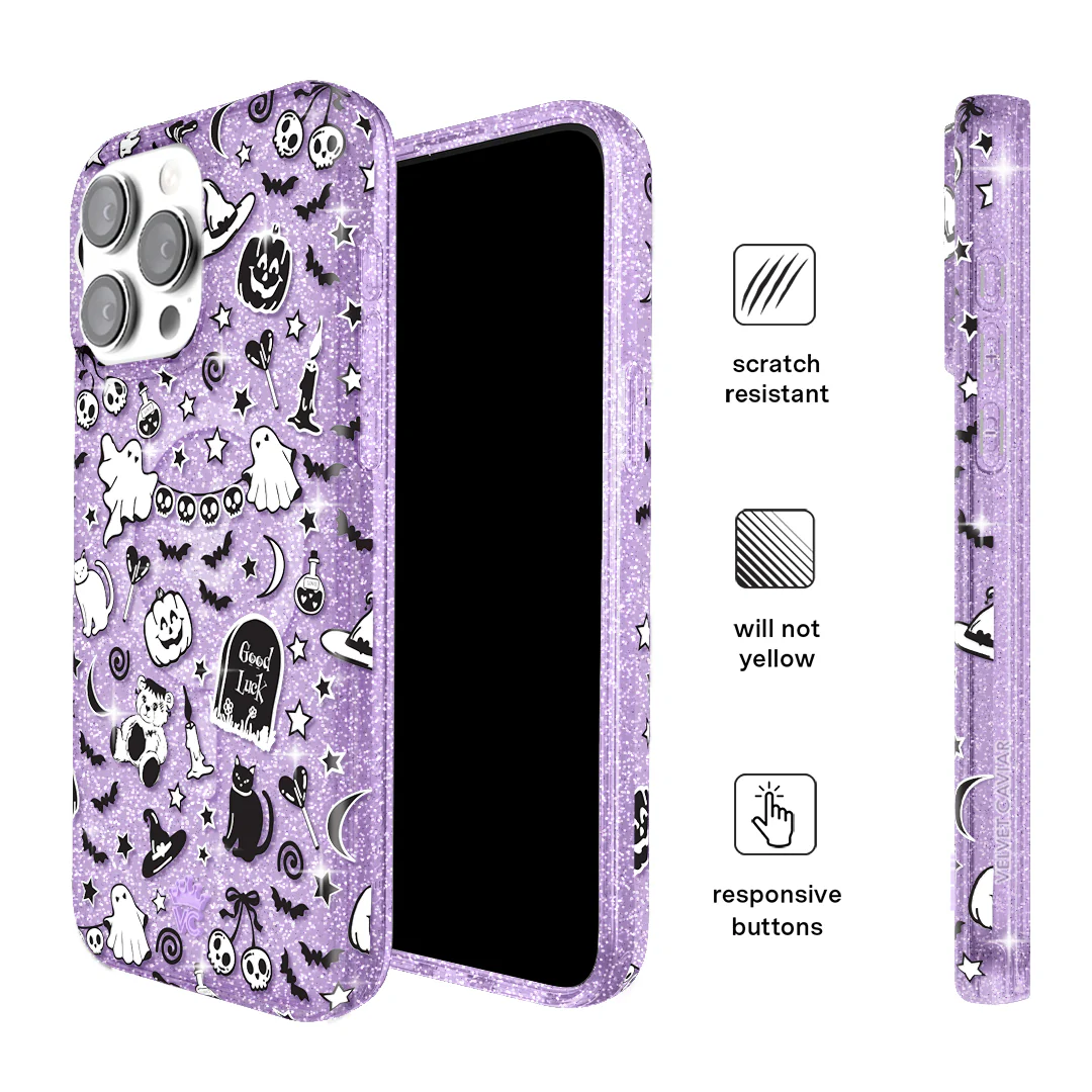 Witchy Lilac Glitter iPhone Case - Image 35